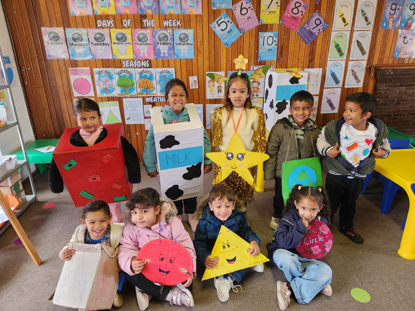 Students expressing happiness and unity
